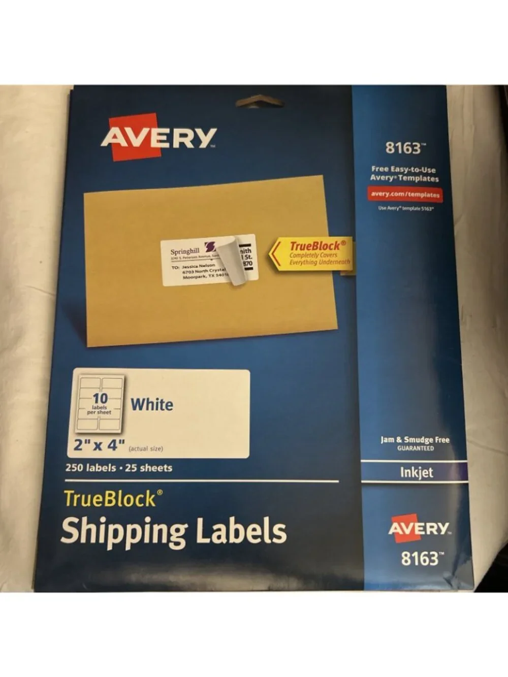 Avery® Shipping Labels with TrueBlock Technology, Inkjet, 2 x 4 New Open Added